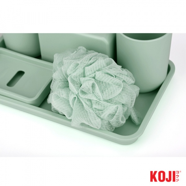 KOJI DIY ชุดของใช้ในห้องน้ำ รุ่น 2JLS043-GN ขนาด 17.2x27.8x2 cm. สีเขียว