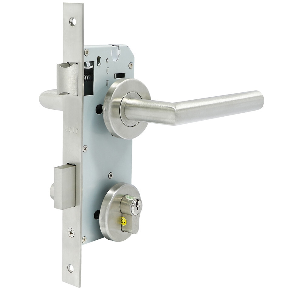 COLT ชุดมือจับก้านโยกห้องทั่วไป ระบบมอร์ทิสล็อกสเตนเลส-304 รุ่น S02-103SB+WEN1(ET)-K01 45x85 SS(R+L) สีสเตนเลส