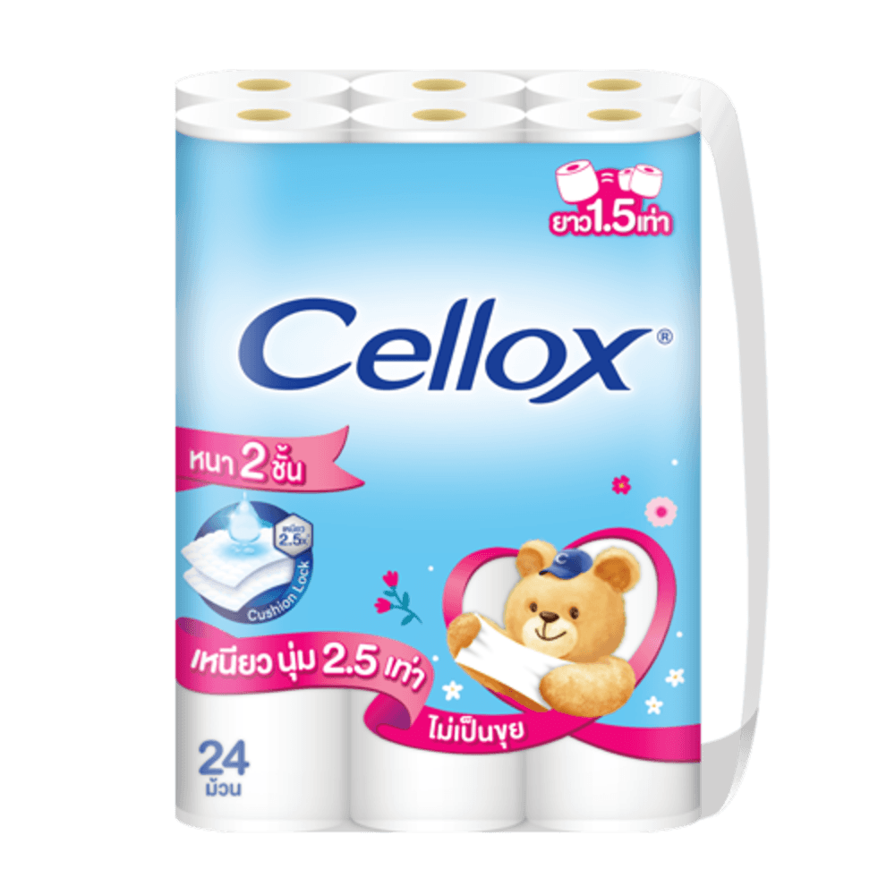 CELLOX กระดาษชำระม้วน 2 ชั้น พิวริฟาย ซูเปอร์เอ็กซ์ตร้าบิ๊กโรล 23 เมตร (24 ม้วน/แพ็ค)