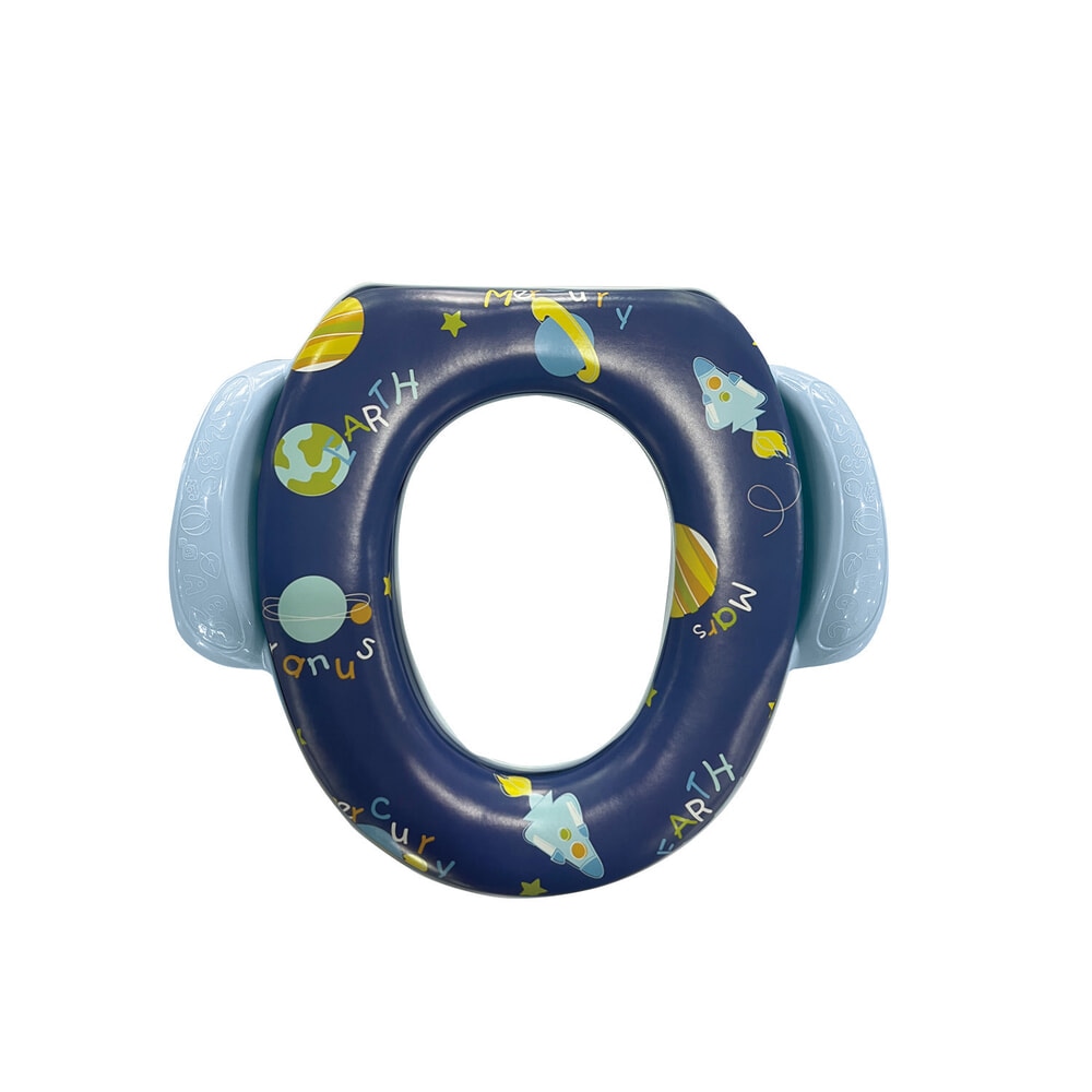 Primo Kids ฝารองนั่งเด็กพร้อมมือจับและแผ่นกันน้ำกระเด็น รุ่น Space TS01W  สีน้ำเงิน ลายอวกาศ