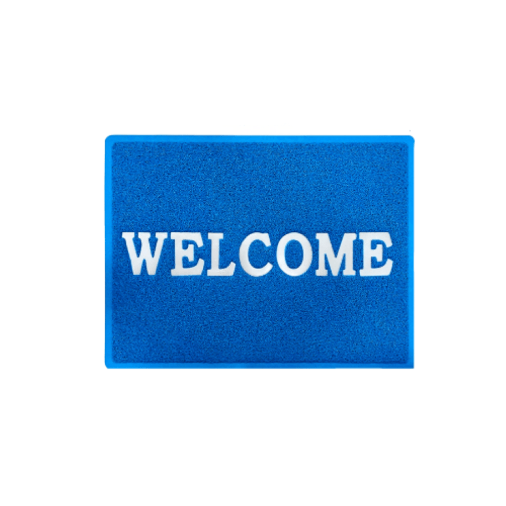 GRAFFE พรมเช็ดเท้าดักฝุ่น WELCOME รุ่น KIRA-BL ขนาด 60x80x1.2 ซม. สีน้ำเงิน