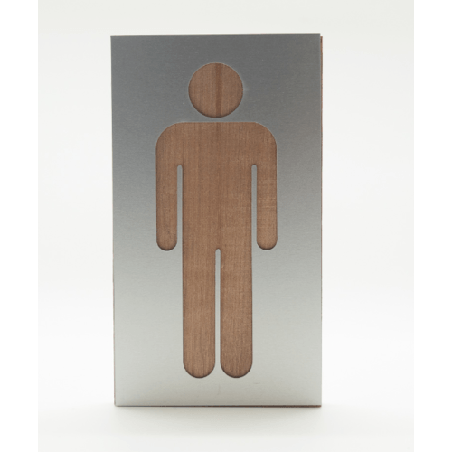 ป้ายอลูฯประกบไม้ CSWVL-002 TOILETชาย ขนาด9x16ซม.