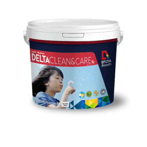 Delta สีน้ำอะครีลิค เดลต้า คลีน&แคร์ ทาภายใน กึ่งเงา เบส C 3.6 ลิตร