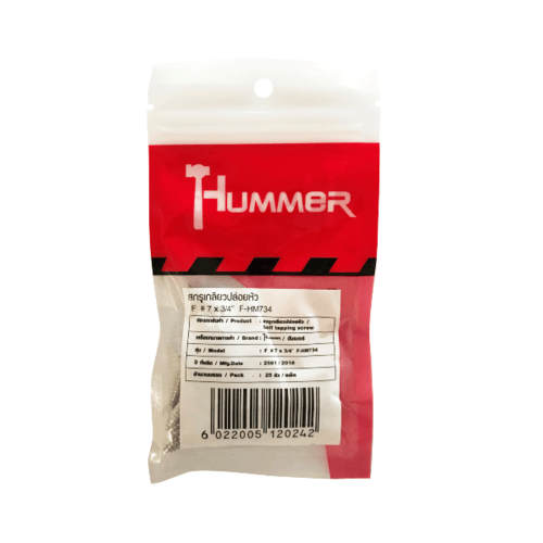 HUMMER สกรูเกลียวปล่อยหัว F-HM734 ขนาด 7x3/4" (25ตัว/แพ๊ค)