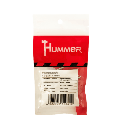 HUMMER สกรูเกลียวปล่อยหัว F-HM810 ขนาด 8x1" (25ตัว/แพ็ค)