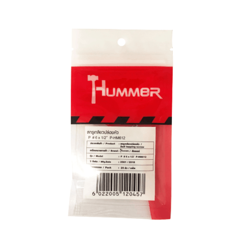 HUMMER สกรูเกลียวปล่อยหัว P-HM612 ขนาด 6x1/2" (25ตัว/แพ็ค)