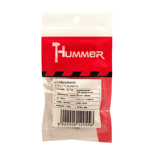 HUMMER สกรูเกลียวปล่อยหัว P-HM710 ขนาด 7X1" (25ตัว/แพ็ค)