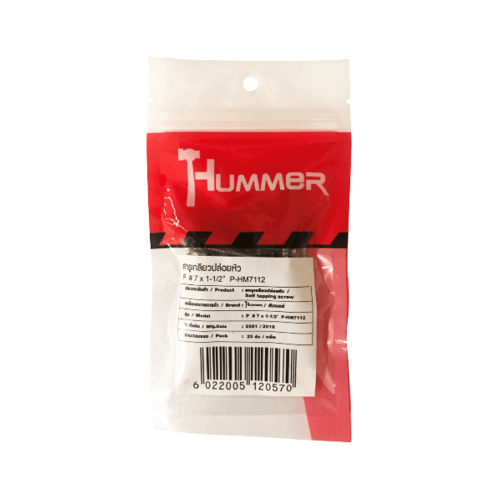 HUMMER สกรูเกลียวปล่อยหัว P-HM7112 ขนาด 7X1.1/2" (25ตัว/แพ็ค)