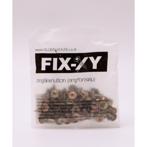 FIX-XY สกรูยึดแทนรีเวทปลายแหลม ขนาด #6 ยาว 10มม. บรรจุ 100ตัว/ถุง สีทอง