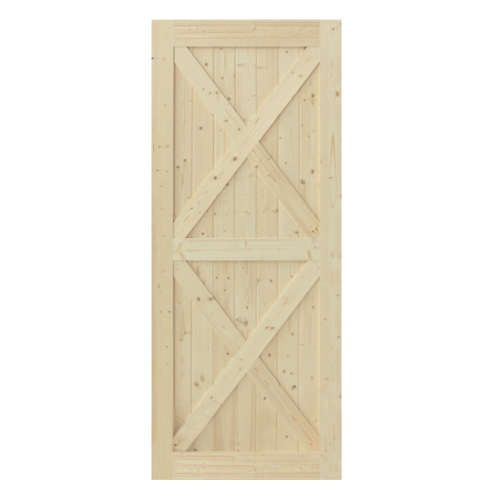 GREAT WOOD ประตูไม้สน บานทึบทำร่อง รุ่น PW-SK11G ขนาด 80x200 ซม.