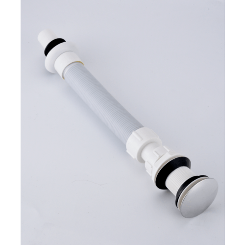Verno ท่อย่นน้ำทิ้งพลาสติกแบบยืดหดได้พร้อมสะดืออ่าง รุ่น PQS-QL2065 ยาว 80 ซม. สีขาว