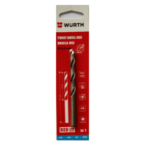 ดอกสว่านเจาะเหล็ก 6.5 mm. HSS WURTH