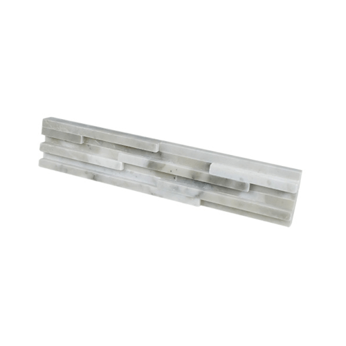 หินธรรมชาติ 6x30 ซม.หินอ่อนจิ๊กซอ ขาวเทาสระบุรี รุ่น NSD-MOA-001-0630