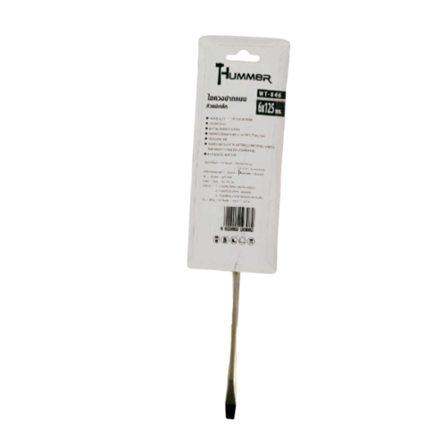 HUMMER ไขควงปากแบนหัวแม่เหล็ก รุ่น WT-846-6X125 ขนาด 6x125มม.