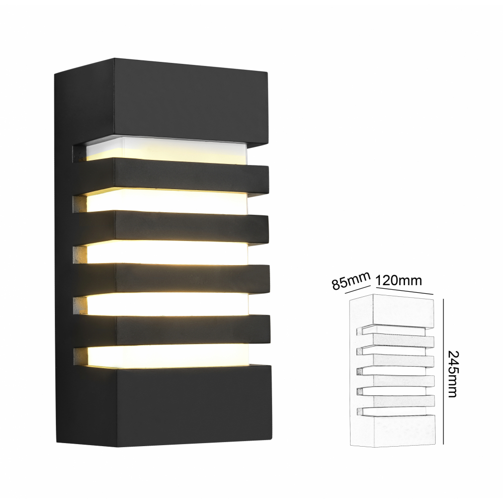 EILON โคมไฟผนัง Modern ขั้ว 1*E27 ขนาด 12x8.5x24.5cm รุ่น Tembin 5014-WB สีดำ