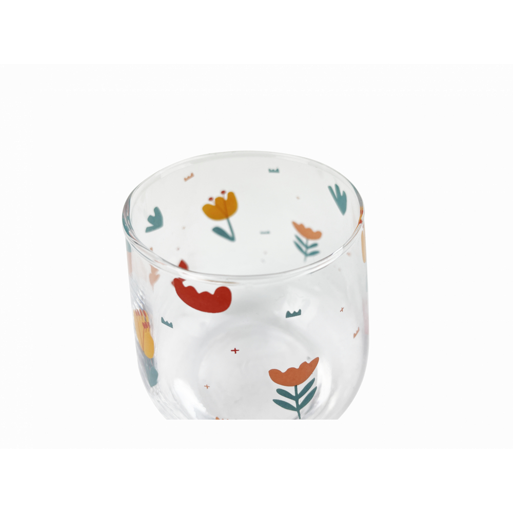 AILO ชุดแก้วน้ำใสลายดอก 360มล. (2ใบ/แพ็ค) BENGY02