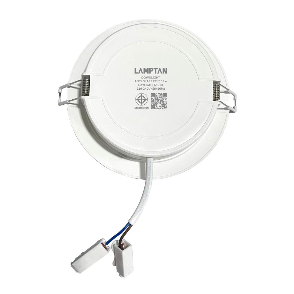 LAMPTAN โคมดาวน์ไลท์ LED แบบฝังหน้ากลม 5นิ้ว 18W รุ่นอีมิท แสงเดย์ไลท์
