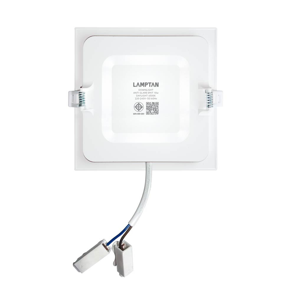 LAMPTAN โคมดาวน์ไลท์ LED แบบฝังหน้าเหลี่ยม 5นิ้ว 18W รุ่นอีมิท แสงเดย์ไลท์
