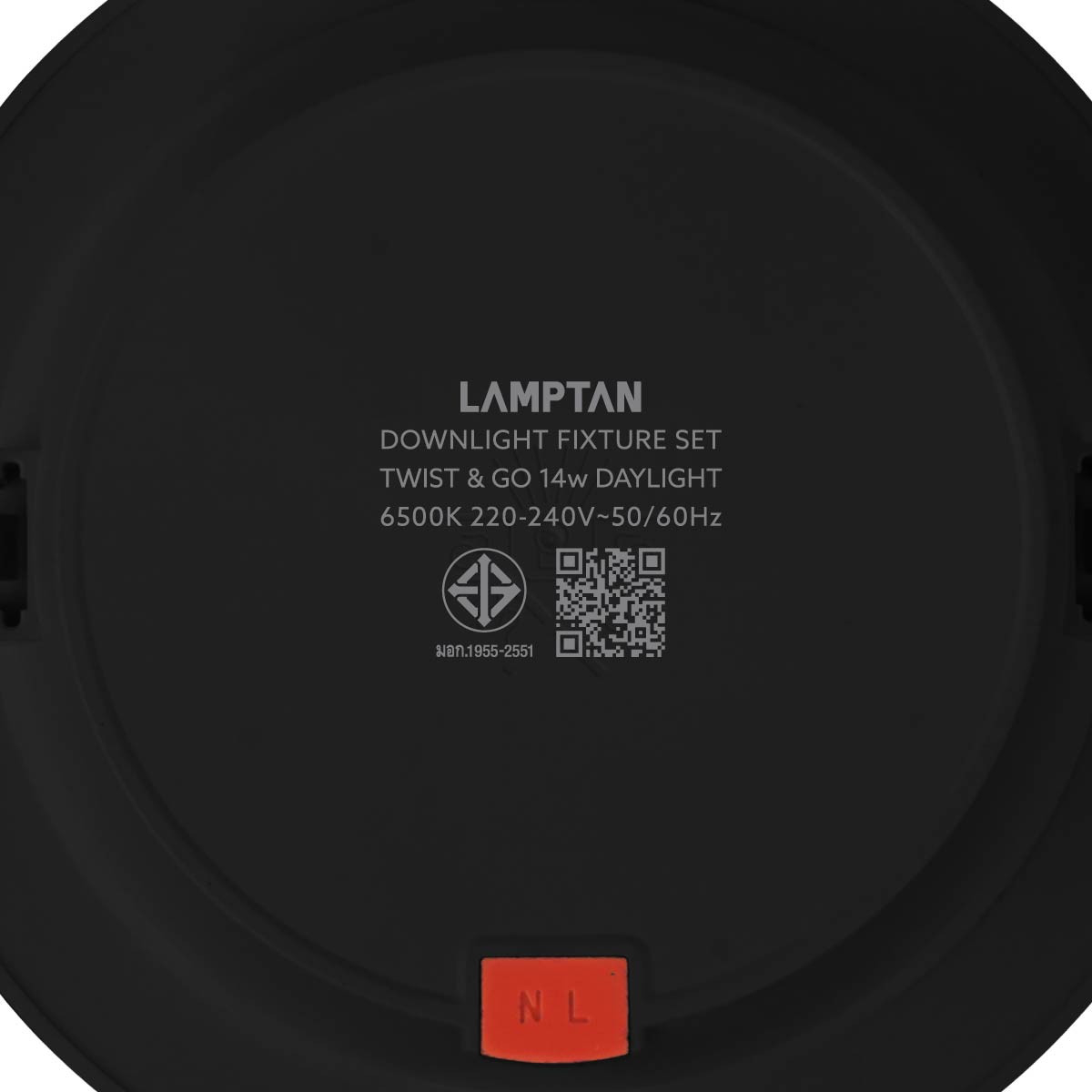 LAMPTAN โคมดาวน์ไลท์ LED แบบติดลอยหน้ากลม 14W รุ่นทวิสท์แอนด์โก สีดำ