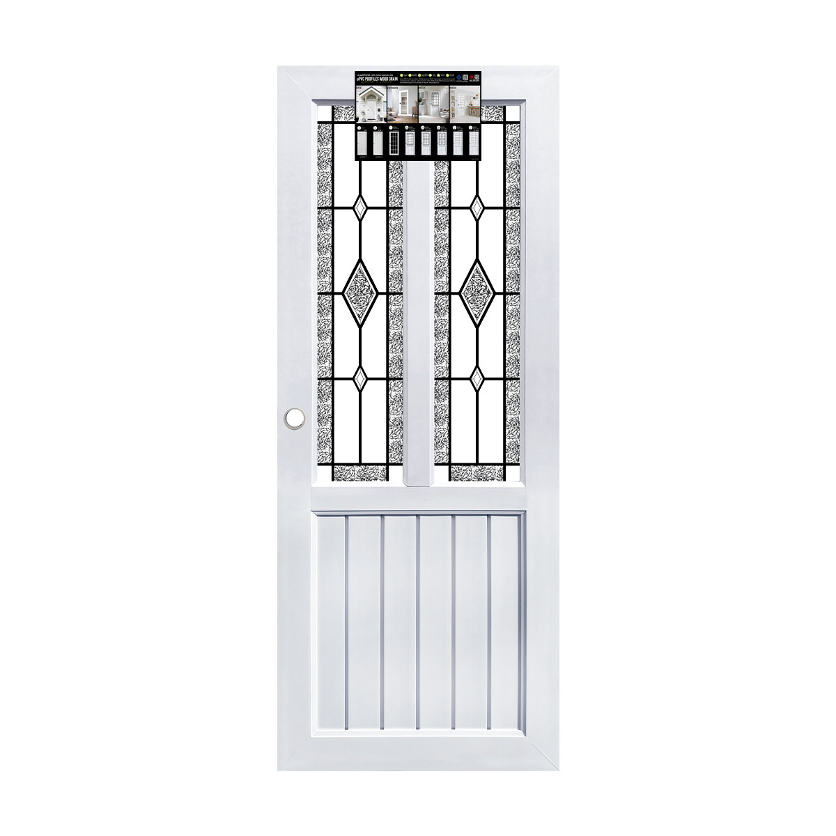 ECO-DOOR  ประตู UPVC โปรไฟล์  รุ่น D2 ภายใน ขนาด 80x200 ซม. สีขาว (เจาะลูกบิด)