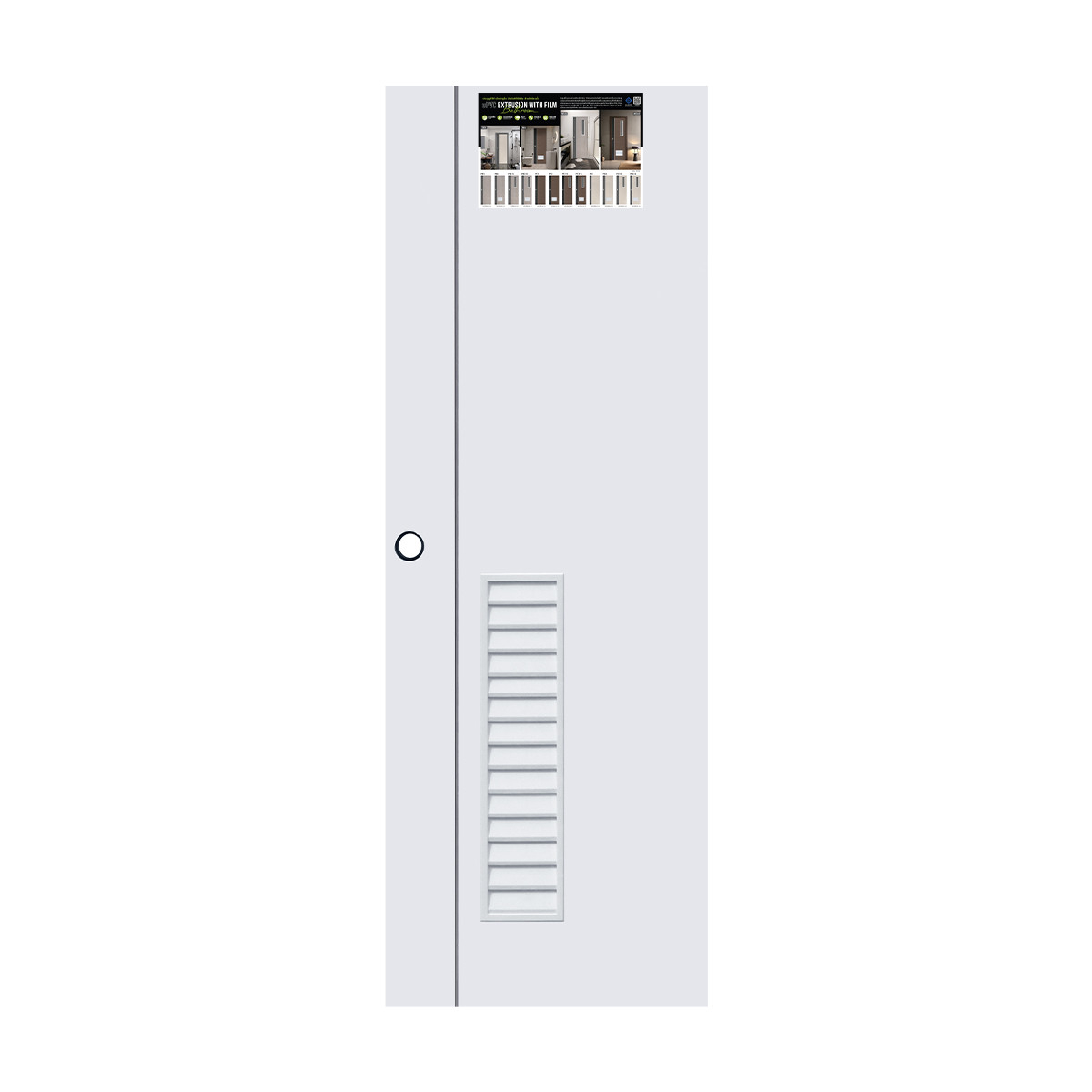 ECO-DOOR  ประตูภายใน uPVC เอ็กซ์ทรูชั่น  รุ่น XG3 ขนาด 70x200 ซม. สีขาว (เจาะลูกบิด)