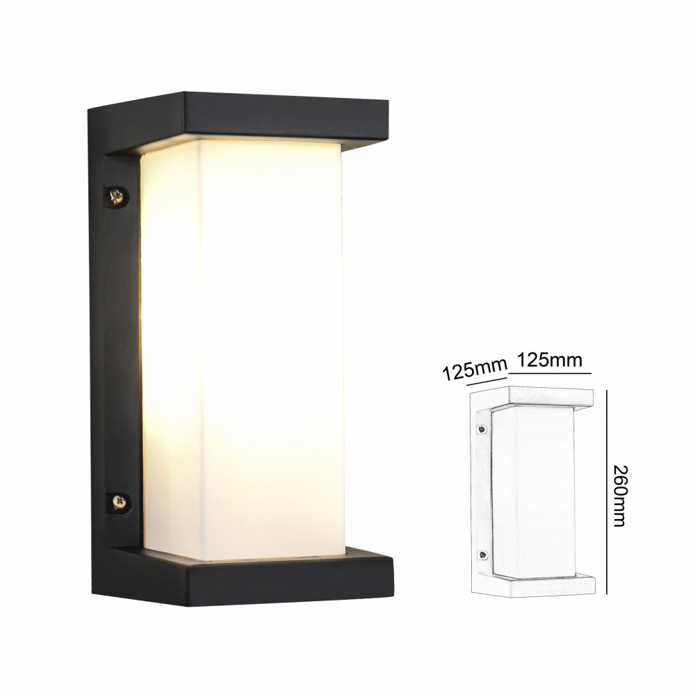 EILON โคมไฟผนัง Modern ขั้ว 1*E27 ขนาด 12.5x12.5x26cm รุ่น Tembin 5016-WB สีดำ