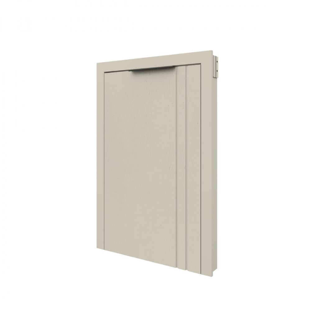 CLOSE Lumine บานถังแก๊ส uPVC 50x75 ซม. เซาะร่อง สีอัลมอนด์