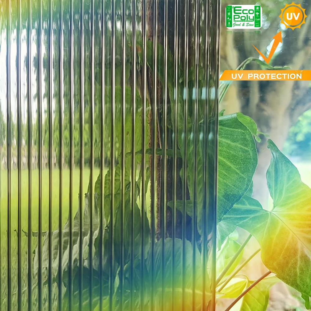 ECOPOLY แผ่นโพลีคาร์บอเนตB หนา 6มม. ขนาด 1.22 x 2.44 เมตร สีชา