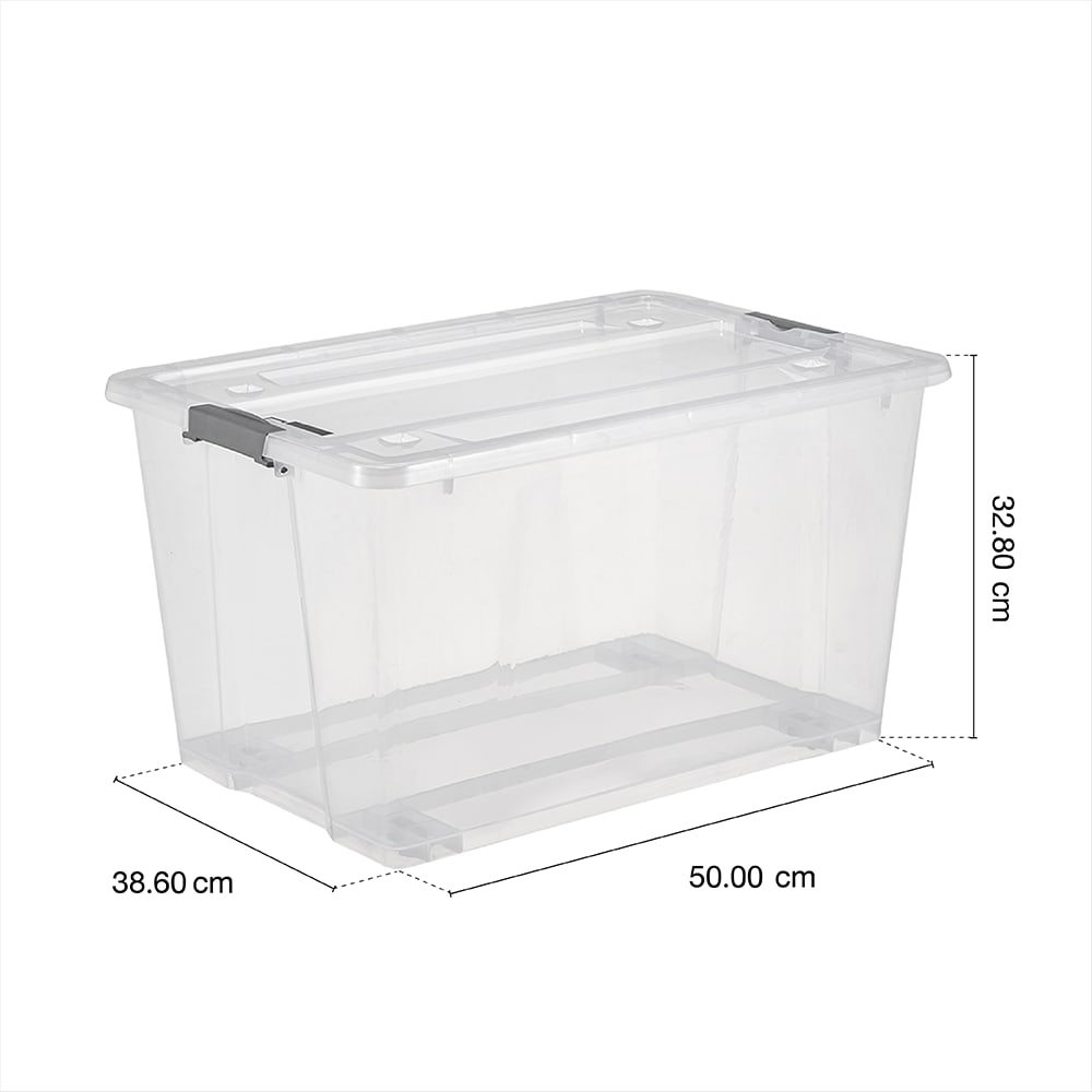 GOME กล่องเก็บของอเนกประสงค์ 50 ลิตร ขนาด 38.6x57x32.8 ซม. รุ่น OPS12038 สีขาวใส