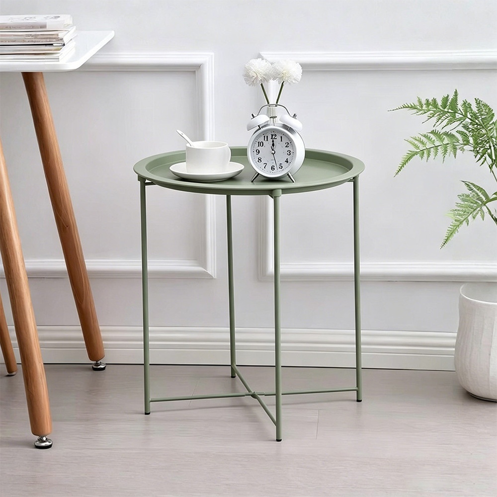 DELICATO โต๊ะวางถาด รุ่น LUNA-GREEN ขนาด 47x47x50 ซม. สีเขียว