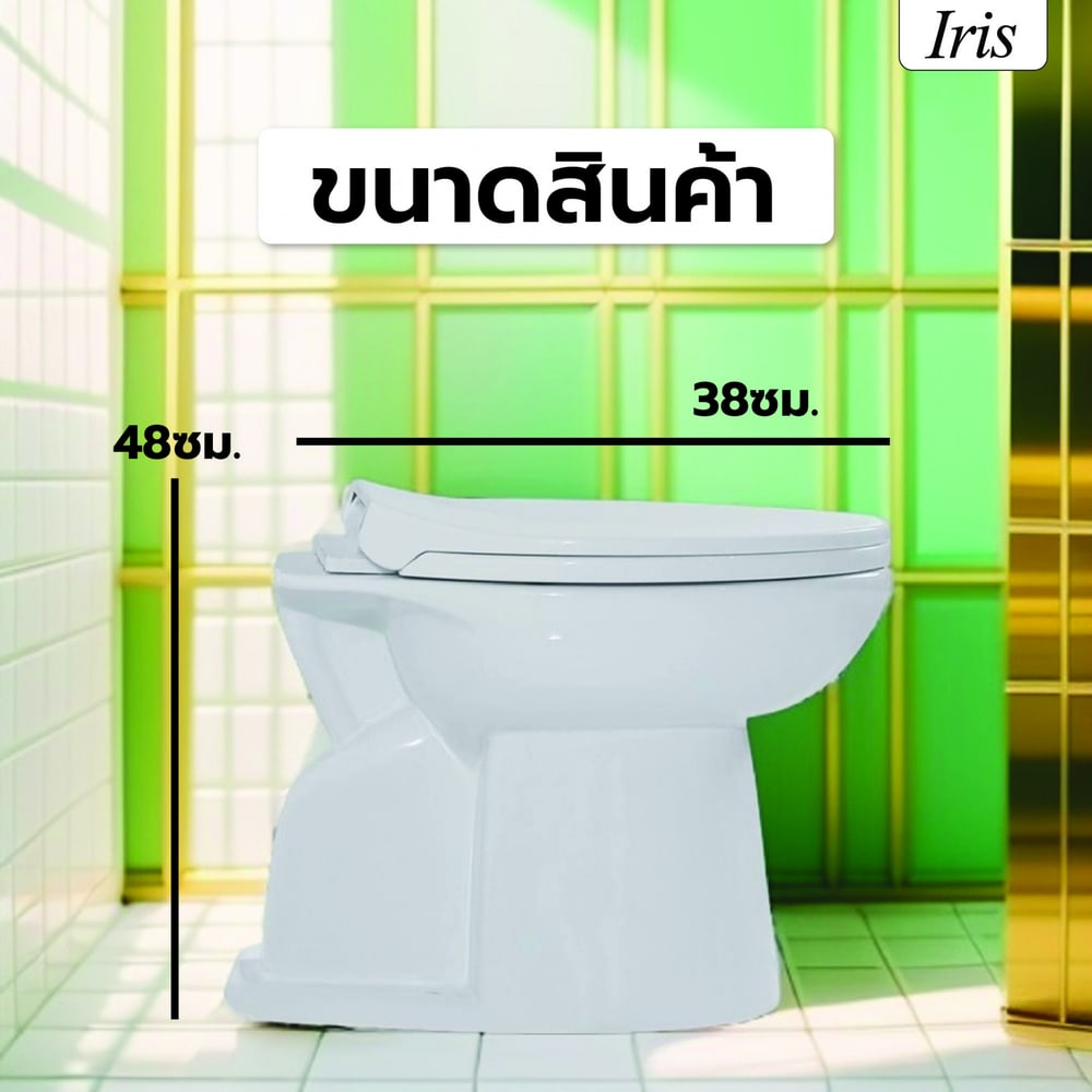 Iris สุขภัณฑ์นั่งราบแบบราดน้ำ ฝาปิดนุ่ม รุ่น ไปเปอร์ IR-C29