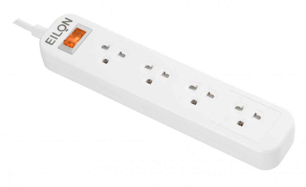 EILON รางปลั๊กไฟ รุ่นMSC45THN-GHE 4ช่อง 1สวิตช์ 10A 2200W 5เมตร