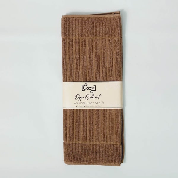 COZY พรมเช็ดเท้าขนคู่ ขนาด 17x27 นิ้ว (45x69 ซม.) รุ่น OPPO สีน้ำตาล