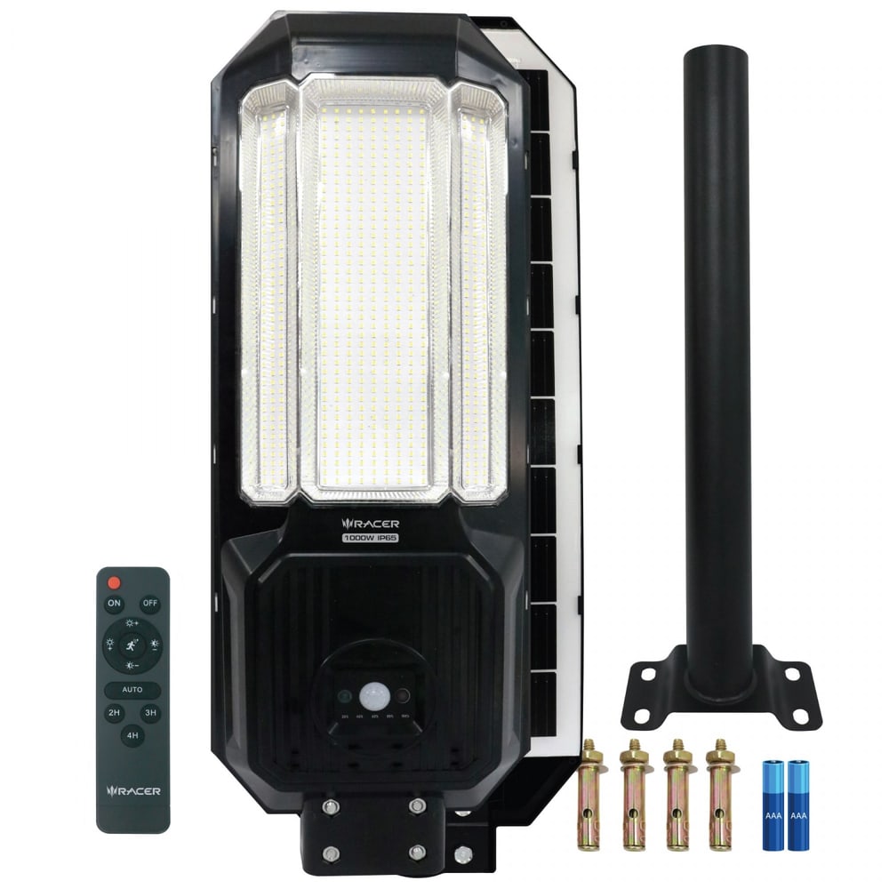 RACER โคมไฟถนนโซลาร์เซลล์ LED 1000W รุ่น มัลติไบรท์ พลัส แสงขาว
