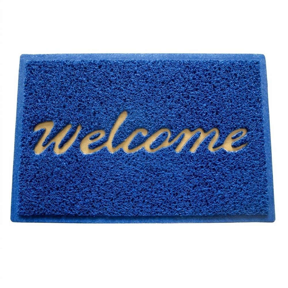 พรมเช็ดเท้าดักฝุ่น WELCOME ขนาด 40x60ซม. สีน้ำเงิน