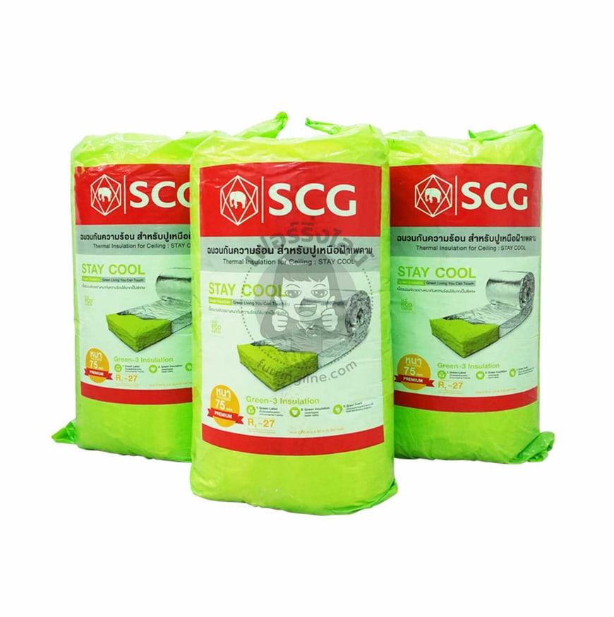 SCG ฉนวนกันความร้อนSTAY COOL รุ่น 75 มม.PREMIUM ขนาด 0.60 x 4 เมตร