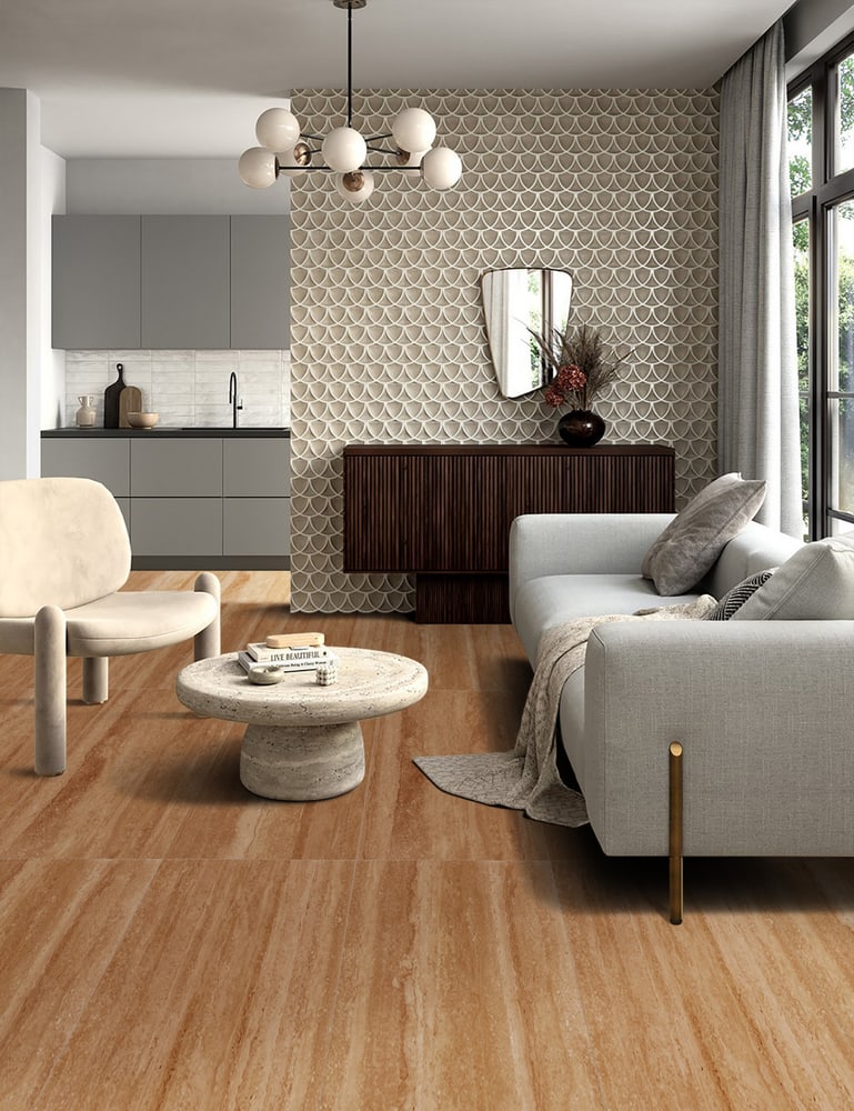La Arezza 60X120 ซม.กระเบื้องพอร์ซเลน รุ่น Travatina brick red (DGD12600LA04) Matt - Hone Random (2pcs /box 1.44 sqm)