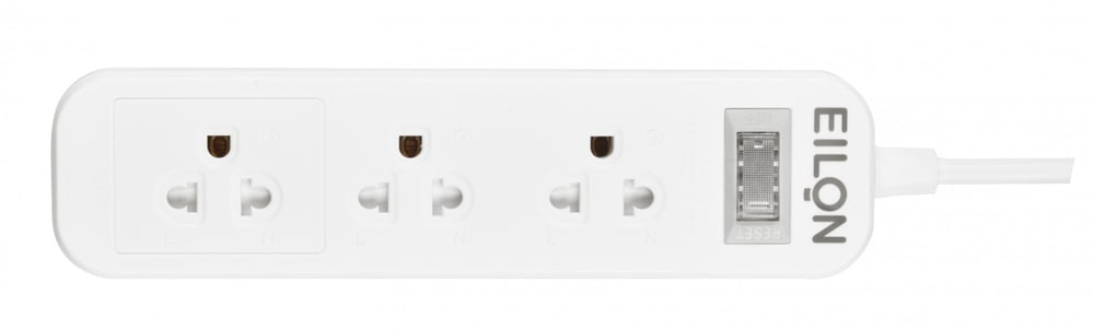 EILON รางปลั๊กไฟ รุ่นMSC33THN-GHE 3ช่อง 1สวิตช์ 10A 2200W 3เมตร
