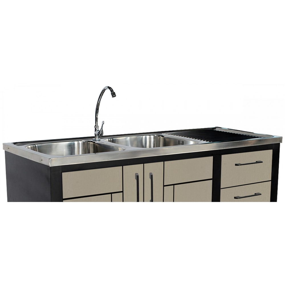 CLOSE ตู้ตั้งพื้น UPVC LABARIS ขนาด 2หลุม 1ที่พัก ขนาด 120x85x50 ซม. สีเบจ