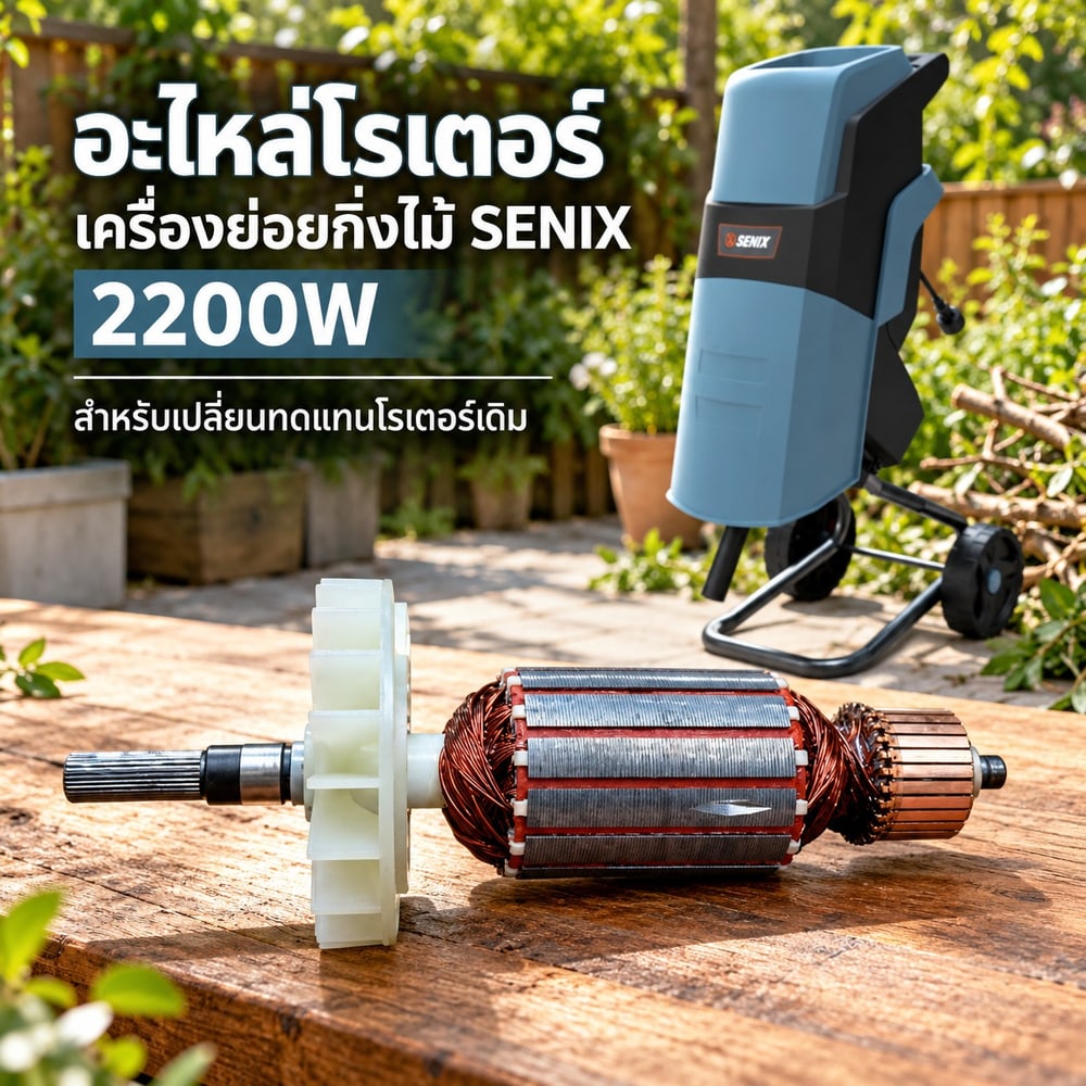 อะไหล่ โรเตอร์ SENIX เครื่องย่อยกิ่งไม้ 2200W รุ่น YT5466 ขนาด 40mm 3922004200149