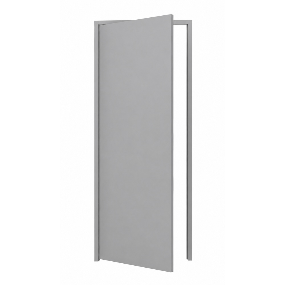WELLINGTAN ประตูพีวีซีพร้อมวงกบบานทึบ รุ่น W1 70x180 ซม. สีเทา (ไม่เจาะลูกบิด)