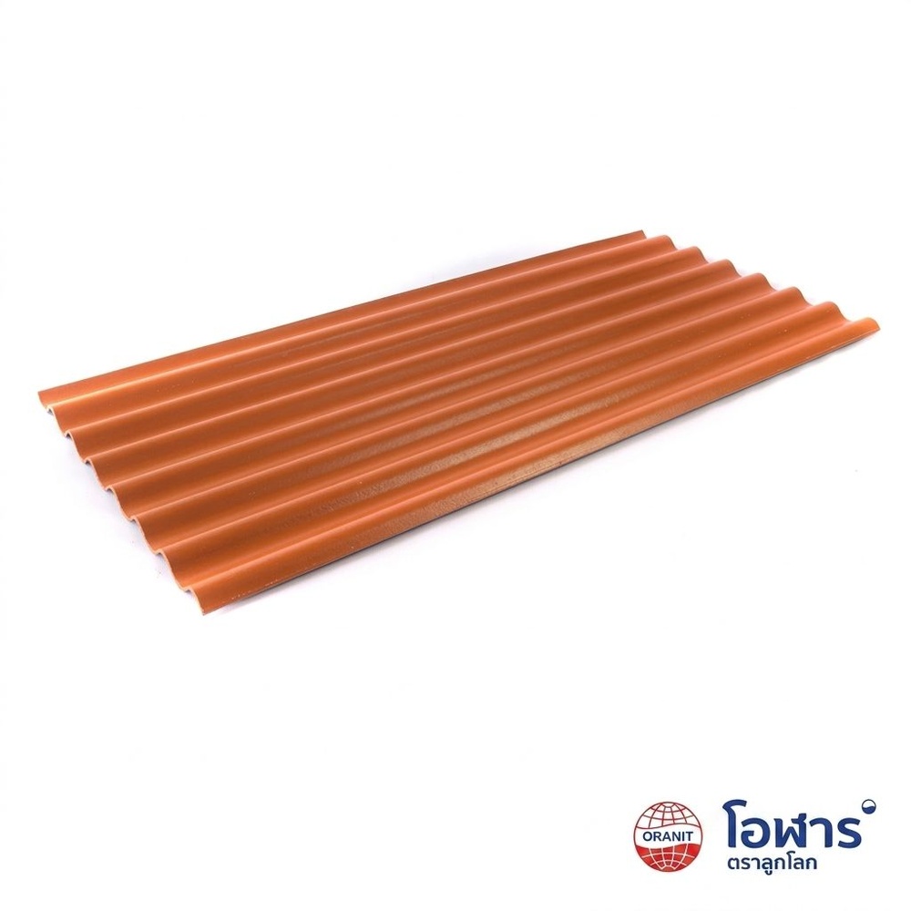 โอฬาร กระเบื้องหลังคาลอนเล็ก 0.4x54x120 ซม. สีหมากแดง