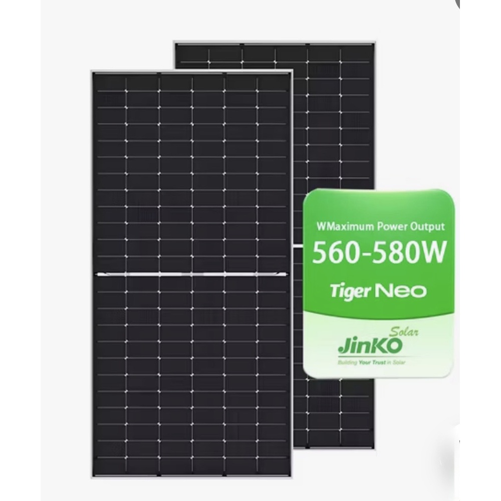 JINKO แผงโซล่าเซลล์ 580W MONOCRYSTALLINE รุ่น 72HL4-BDV N-Type Bifacila 2,278 X 1,134 X 30mm สีดำ