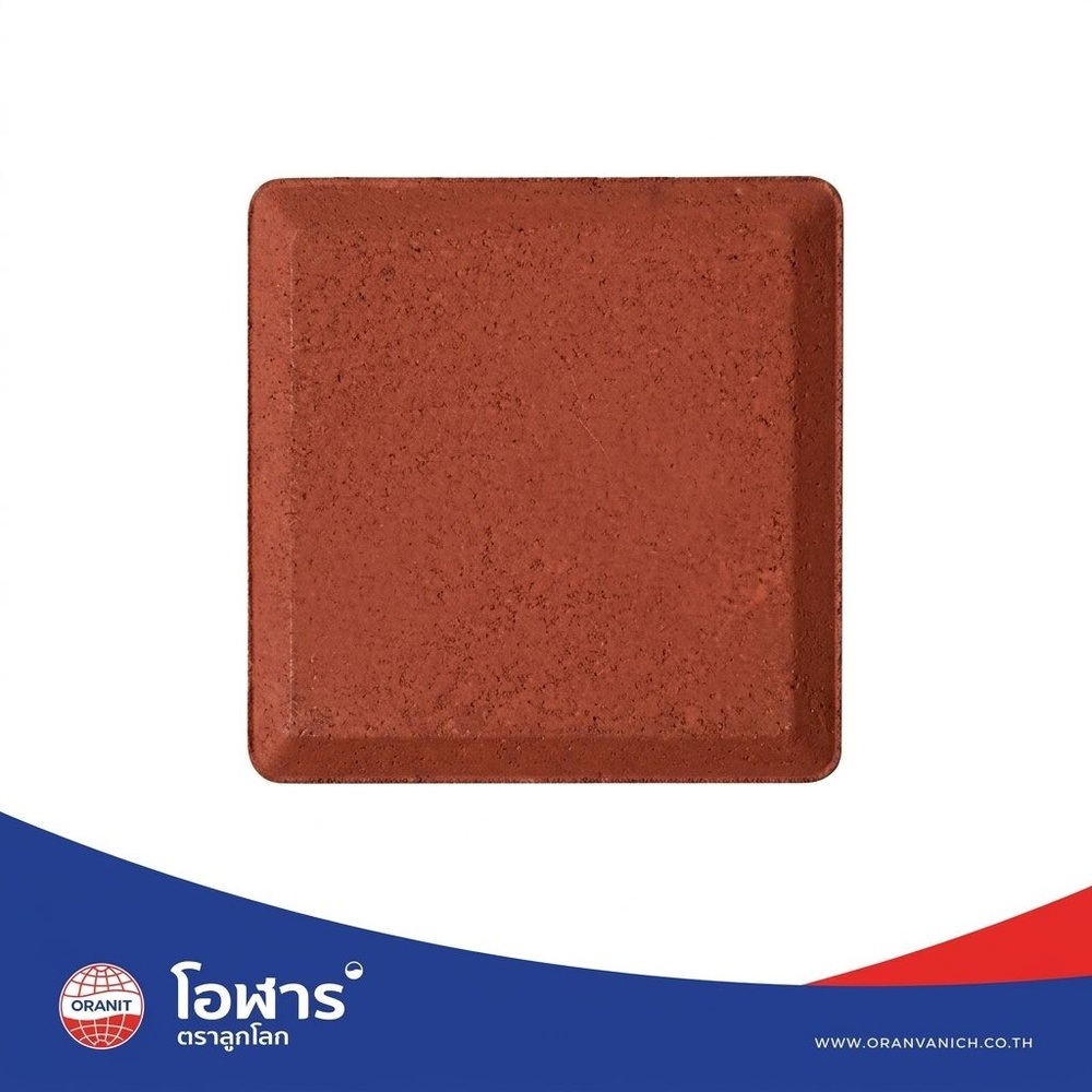 โอฬาร บล็อกปูถนน รุ่น เกล็ดศิลา 6x8x8ซม. สีแดง