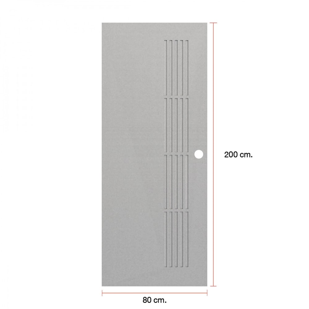 WELLINGTAN ประตู UPVC รุ่น WT001J (สำหรับใช้ภายนอก) แว็คร่อง ขนาด 80x200 ซม. สีเทา (เจาะลูกบิด)