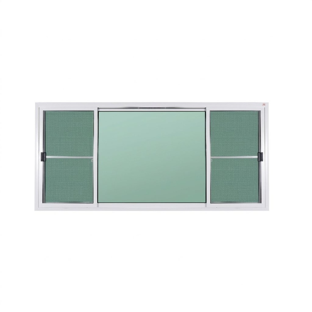 A PLUS หน้าต่างอะลูมิเนียม บานเลื่อน SFS(D) A-WS/013 240x110ซม. สีขาว พร้อมมุ้ง