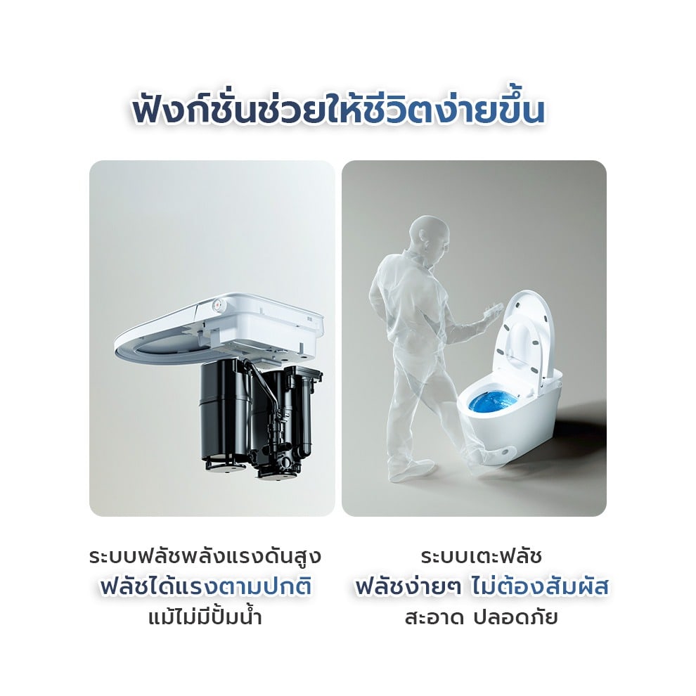 Verno สุขภัณฑ์ชิ้นเดียว (กึ่งอัตโนมัติ) 3.8L รุ่น บลูก้า EC-25