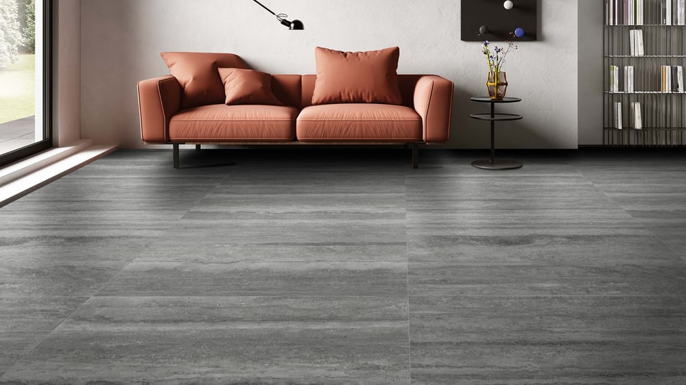 La Arezza 60X120 ซม.กระเบื้องพอร์ซเลน รุ่น Travatina Dark gray (DGD12600LA06) Matt - Hone Random (2pcs /box 1.44 sqm)