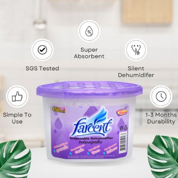 FARCENT กล่องถ่านดูดความชื้น รุ่น 501C V ขนาด 500 มล. 3ชิ้น/แพ็ค