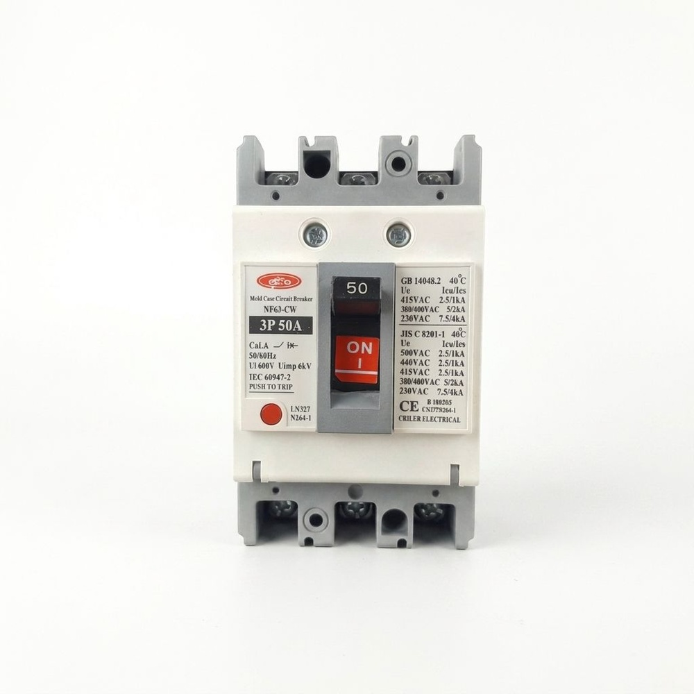 CEO เบรคเกอร์ 3P 50A รุ่น NF63-CW สีขาว-เทา